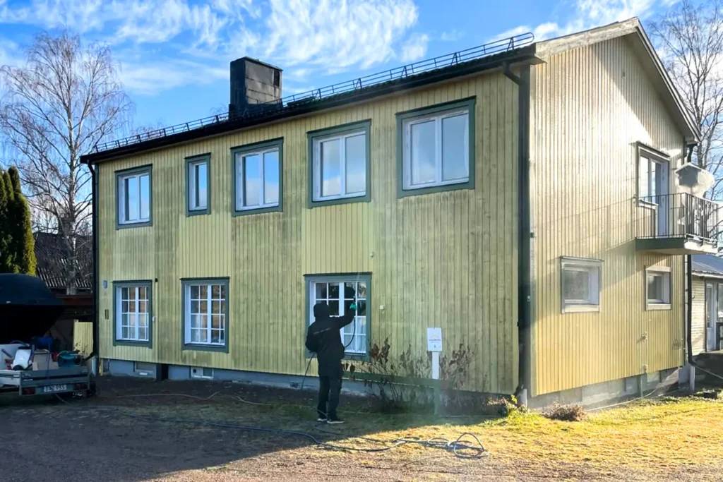 Alg och mögeltvätt fasad