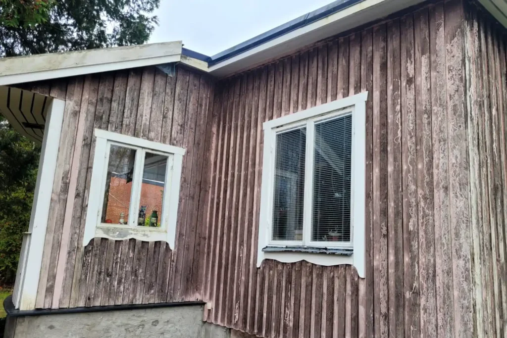 Tvätta fasad med såpa